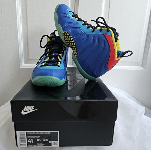 NIKE LITTLE POSITE ONE (GS) GAME ROYAL-YELLOW - Picture 8 of 11